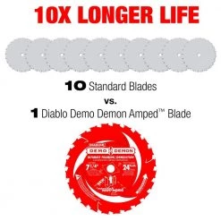 DIABLO Demo Demon 7-1/4 in. 24-Tooth Framing/Demolition Circular Saw Blade -Diablo Shop diablo circular saw blades d0724dr 1f 1000