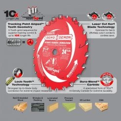 DIABLO Demo Demon 7-1/4 in. 24-Tooth Framing/Demolition Circular Saw Blade -Diablo Shop diablo circular saw blades d0724dr c3 1000