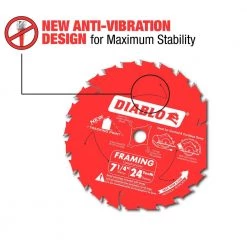 DIABLO Tracking Point 7-1/4 in. x 24-Tooth Framing Circular Saw Blade -Diablo Shop diablo circular saw blades d0724r 44 1000