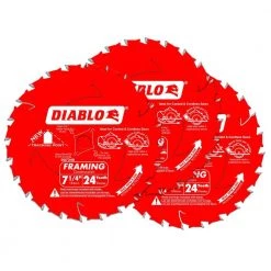 DIABLO Tracking Point 7-1/4 in. x 24-Tooth Framing Circular Saw Blade (3-Pack)