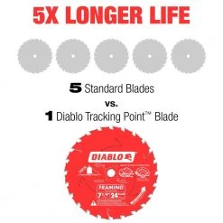 DIABLO Tracking Point 7-1/4 in. x 24-Tooth Framing Circular Saw Blade Value Pack (2-Pack) -Diablo Shop diablo circular saw blades d0724rvp 4f 1000
