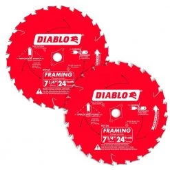 DIABLO Tracking Point 7-1/4 in. x 24-Tooth Framing Circular Saw Blade Value Pack (2-Pack)
