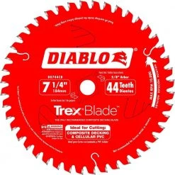DIABLO TREXBlade 7-1/4 in. x 44-Tooth Composite Material/Plastics Circular Saw Blade