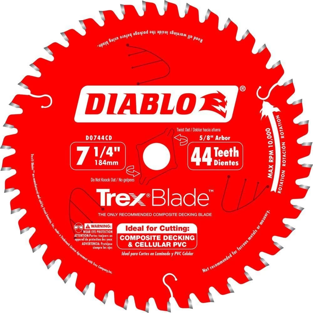 DIABLO TREXBlade 7-1/4 in. x 44-Tooth Composite Material/Plastics Circular Saw Blade 3 DIABLO TREXBlade 7-1/4 in. x 44-Tooth Composite Material/Plastics Circular Saw Blade