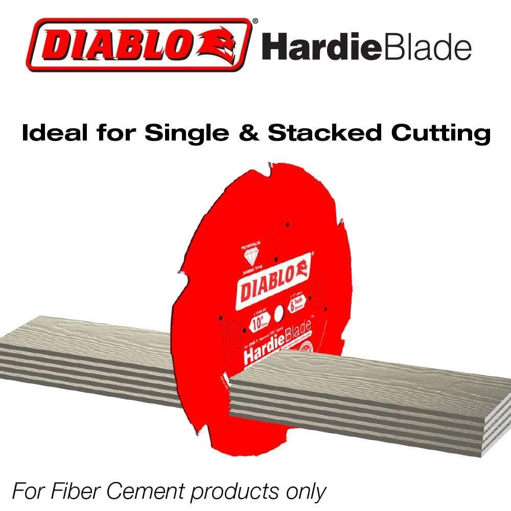 DIABLO HARDIEBlade 10 in. x 6-Tooth Polycrystalline Diamond (PCD) Tipped Fiber Cement Circular Saw Blade 12 DIABLO HARDIEBlade 10 in. x 6-Tooth Polycrystalline Diamond (PCD) Tipped Fiber Cement Circular Saw Blade - Image 10