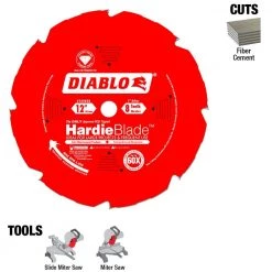 DIABLO HARDIEBlade 12 in. x 8-Tooth Polycrystalline Diamond (PCD) Tipped Fiber Cement Circular Saw Blade -Diablo Shop diablo circular saw blades d1208dh 76 1000