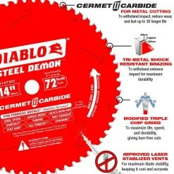 DIABLO Steel Demon 14 in. x 72-Tooth Cermet-Carbide II Metals and Stainless Steel Circular Saw Blade -Diablo Shop diablo circular saw blades d1472cf c3 1000