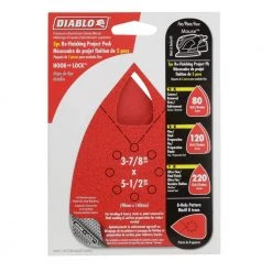 DIABLO 3-7/8 in. x 5-1/2 in. Assorted Mouse Detail Sanding Sheet with Hook and Lock Backing (5-Pack) -Diablo Shop diablo detail sanding sheets dctmouasth05g 4f 1000