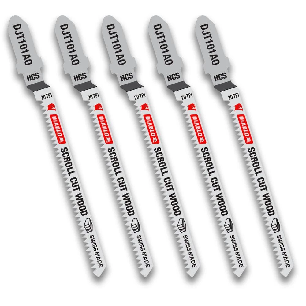 DIABLO 3 in. x 20 TPI HCS Scroll Jigsaw Blade (5-Pack) 3 DIABLO 3 in. x 20 TPI HCS Scroll Jigsaw Blade (5-Pack)