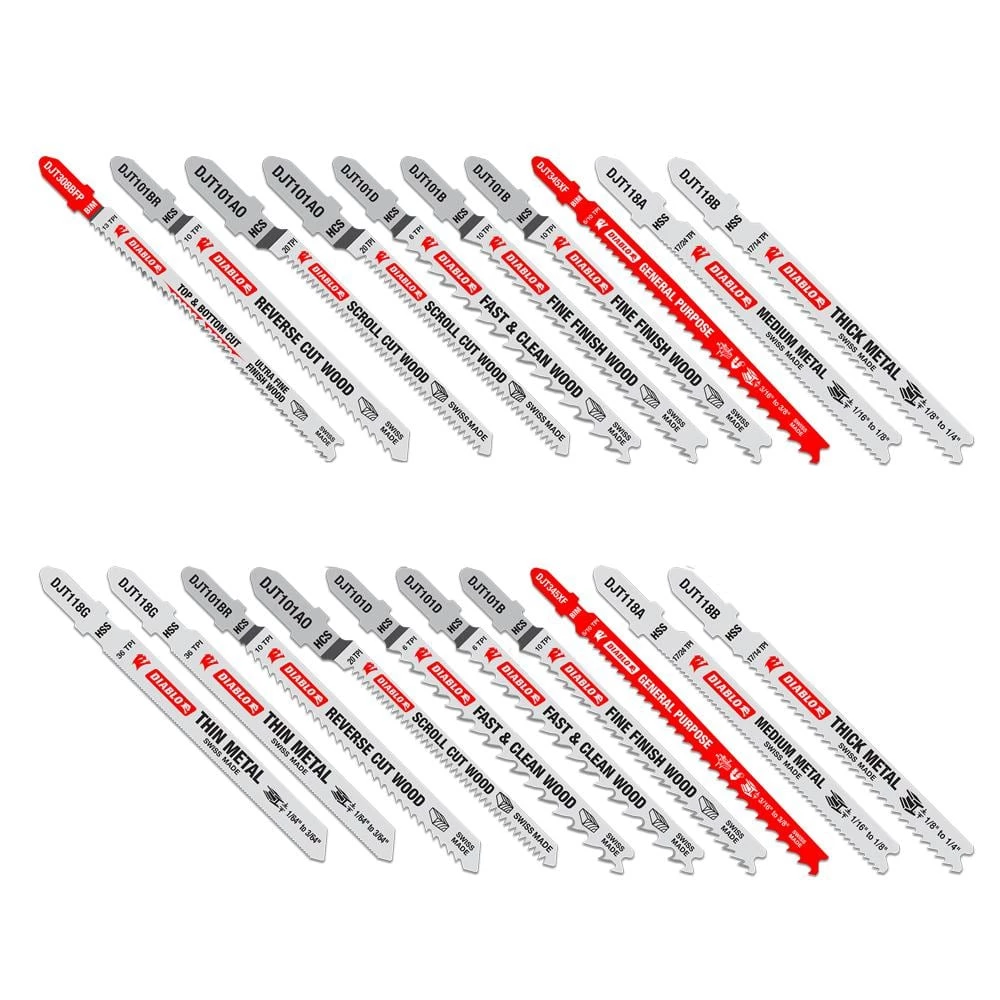 DIABLO T-Shank Jig Saw Blade Set (20-Piece) 3 DIABLO T-Shank Jig Saw Blade Set (20-Piece)