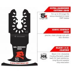 DIABLO 2-1/2 in. Universal Fit Bi-Metal Oscillating Blade for Nail-Embedded Wood -Diablo Shop diablo oscillating tool attachments dou250bw c3 1000