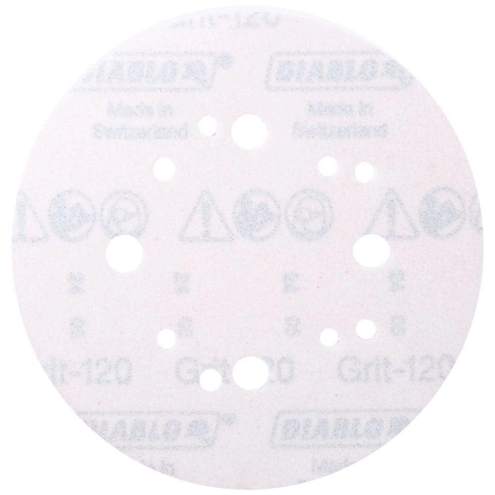 DIABLO 5 in. 120-Grit Universal Hole Random Orbital Sanding Disc with Hook and Lock Backing (50-Pack) 5 DIABLO 5 in. 120-Grit Universal Hole Random Orbital Sanding Disc with Hook and Lock Backing (50-Pack) - Image 3
