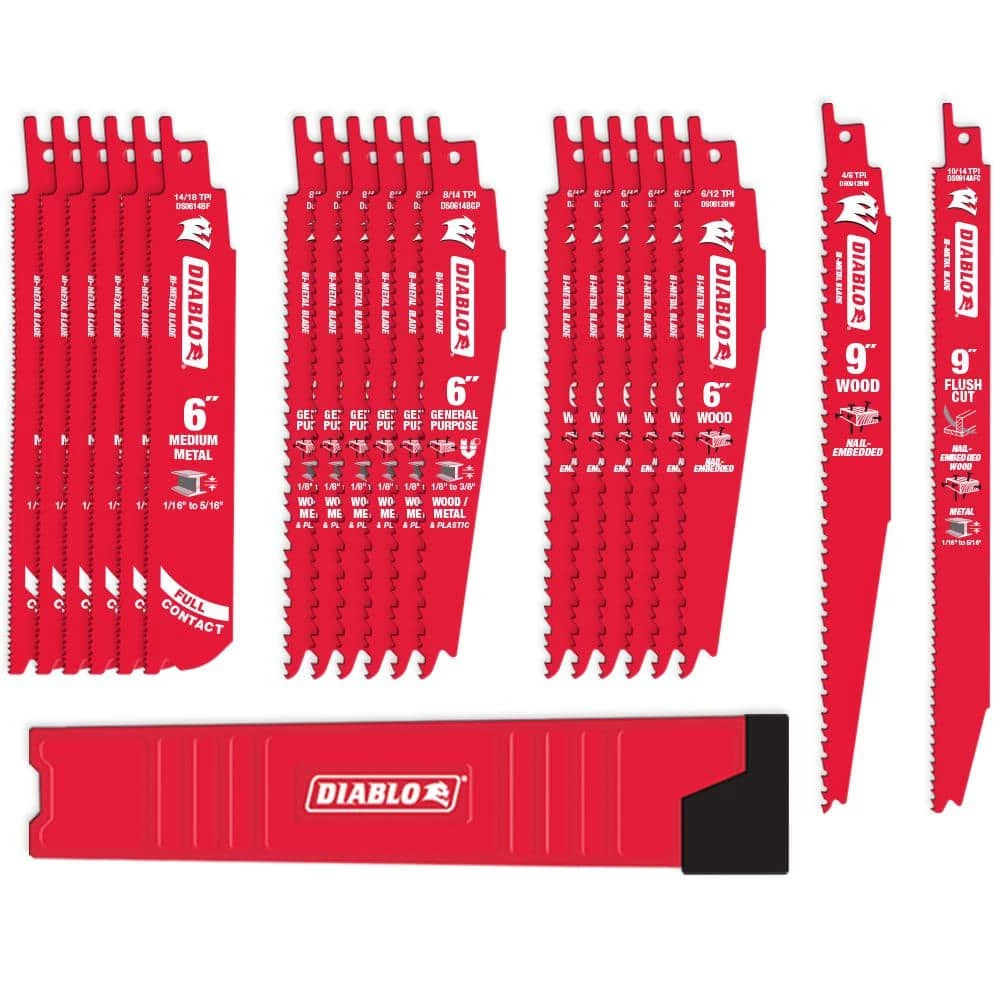 DIABLO Bi-Metal Reciprocating Saw Blade Set (20-Piece) 3 DIABLO Bi-Metal Reciprocating Saw Blade Set (20-Piece)