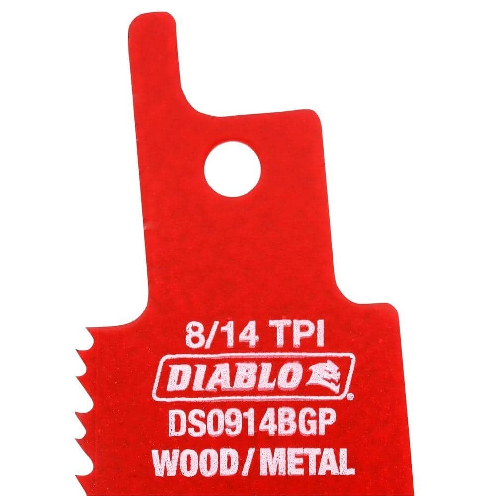 DIABLO 9 in. 8/14 TPI Demo Demon Bi-Metal Reciprocating Saw Blades for General Purpose Cutting (5-Pack) 6 DIABLO 9 in. 8/14 TPI Demo Demon Bi-Metal Reciprocating Saw Blades for General Purpose Cutting (5-Pack) - Image 4