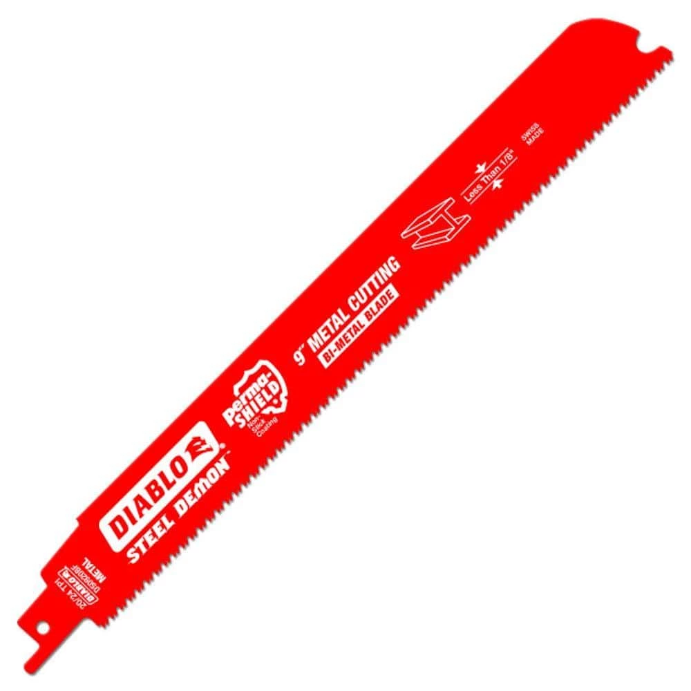 DIABLO 9 in. 20/24 TPI Steel Demon Bi-Metal Reciprocating Saw Blade for Thin Metal Cutting 3 DIABLO 9 in. 20/24 TPI Steel Demon Bi-Metal Reciprocating Saw Blade for Thin Metal Cutting