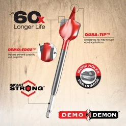 DIABLO Demo Demon Spade Bit Set for Nail-Embedded Wood (3-Pieces) -Diablo Shop diablo spade drill bits dspd4910 s3 c3 1000