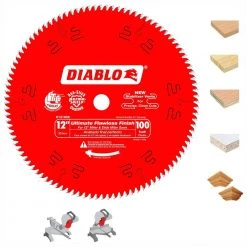DIABLO 12 in. x 100-Tooth Ultimate Polished Finish Circular Saw Blade -Diablo Shop diablo table saw blades miter saw blades d12100x 1f 1000