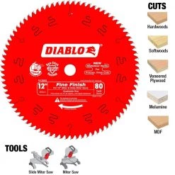 DIABLO 12 in. x 80-Tooth Fine Finish Circular Saw Blade -Diablo Shop diablo table saw blades miter saw blades d1280x 4f 1000