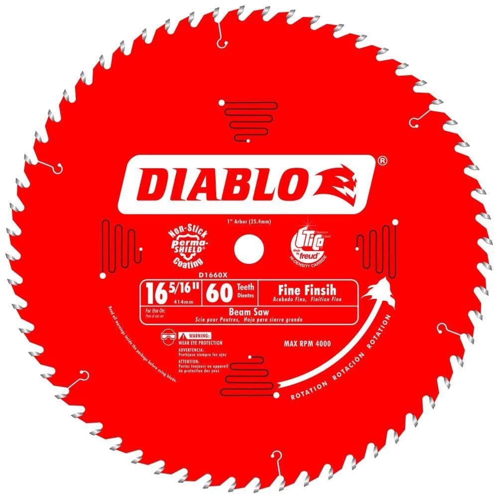 DIABLO 16-5/16 in. x 60-Tooth x 1 in. Arbor Fine Finish Circular Saw Blade for Beam Saws 3 DIABLO 16-5/16 in. x 60-Tooth x 1 in. Arbor Fine Finish Circular Saw Blade for Beam Saws